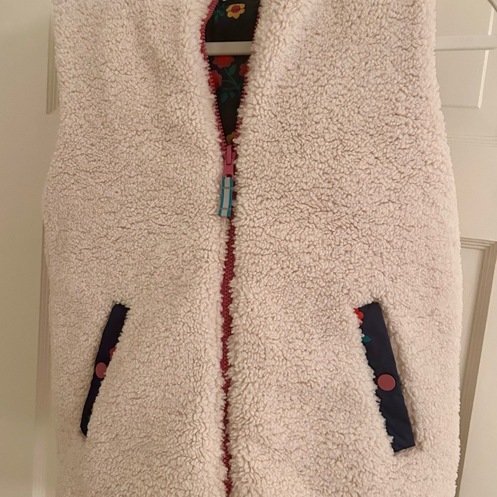 Boden Cozy Cream Kids Sherpa Vest 11/12Y